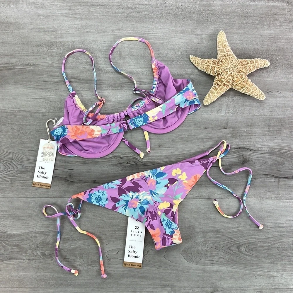 ☀️BILLABONG☀️ HALLEYS GARDEN TIE HALLEYS GARDEN STRIN BIKINI SET